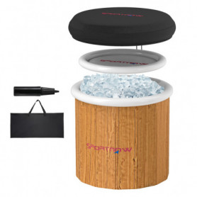 Isbad 300 Liters Ø85 x 75 cm med överdrag, bärväska, luftpump, brun