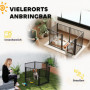 Vikbar Modular Hundhage 6 Paneler med Dörr Svart