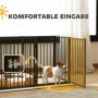 Vikbar Modular Hundhage 6 Paneler med Dörr Svart