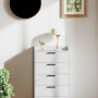 Vit Byrå med 5 Lådor och Anti-Tip-Design – 60 x 40 x 114 cm