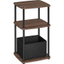 Sidobord med 3 Hyllplan, Tyglåda 30 x 34 x 58 cm Brun