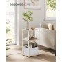 Sidobord med 3 Hyllplan, Tyglåda 30 x 34 x 58 cm Beige