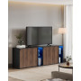 Minimalistiskt Förvaringsskåp / TV Bänk med RGB-Belysning - Brun Svart