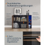 Minimalistiskt Förvaringsskåp / TV Bänk med RGB-Belysning - Brun Svart