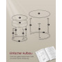 Runt Soffbord set om 2 Vintage brun Svart