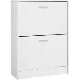 Skoskåp med 2 flip-dörrar, justerbar och avtagbar avdelare, Vit 60 ...