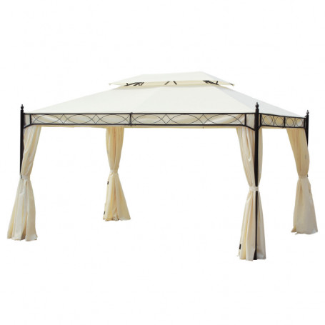 Lyxig Paviljong 3 x 4 m med Myggnät Beige