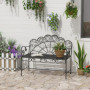 Trädgårdsbänk 2-sits Vintage Design Metall 107 x 55,5 x 90,5 cm