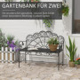 Trädgårdsbänk 2-sits Vintage Design Metall 107 x 55,5 x 90,5 cm