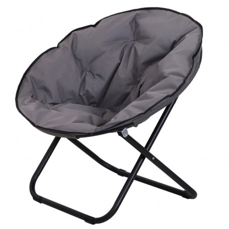 Campingstol Rund Trädgårdsstol Hopfällbar 80 x 80 x 75 cm Grå