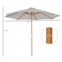 Parasoll 300 cm Bambu grå