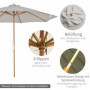 Parasoll 300 cm Bambu grå