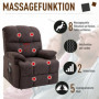 Relax Massagefåtölj med Ståhjälp Brun Linne