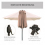 Parasoll 440 x 260 cm med Solcellsdrivna LED-lampor - Khaki