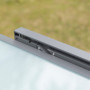 Trädgårdsbord Utdragbart Aluminium med Härdat Glasskiva Grå 4-6 Personer