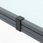 Trädgårdsbord Utdragbart Aluminium med Härdat Glasskiva Grå 4-6 Personer