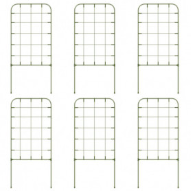 Spaljéset 6 st för klätterväxter, Metall, 40 x 90 cm, Grön
