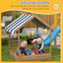 Sandlåda med Solskydd, Lekstuga Design 124 x 116 x 146 cm, brun