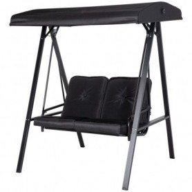 Hammock Gunga 2-sits med Soltak 145 x 116 x 172 cm, Svart