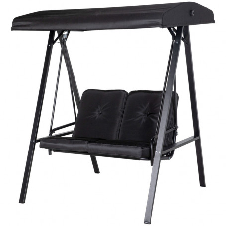 Hammock Gunga 2-sits med Soltak 145 x 116 x 172 cm, Svart