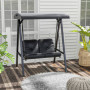 Hammock Gunga 2-sits med Soltak 145 x 116 x 172 cm, Svart