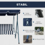 Hammock Gunga 3-sits Hollywood Blå Vit 172 x 110 x 153 cm