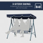 Hammock Gunga 3-sits Hollywood Blå Vit 172 x 110 x 153 cm