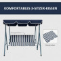 Hammock Gunga 3-sits Hollywood Blå Vit 172 x 110 x 153 cm