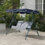 Hammock Gunga 3-sits Hollywood Blå Vit 172 x 110 x 153 cm