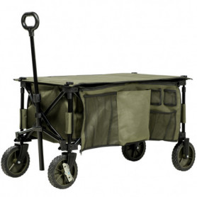Fällbar Picknickvagn med Lock 125 L Grön 108 x 55 x 93 cm
