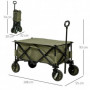 Fällbar Picknickvagn med Lock 125 L Grön 108 x 55 x 93 cm
