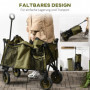 Fällbar Picknickvagn med Lock 125 L Grön 108 x 55 x 93 cm