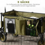 Fällbar Picknickvagn med Lock 125 L Grön 108 x 55 x 93 cm