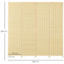 Skärmvägg Rumsavdelare 4 Panel 180 x 180 cm Bambu