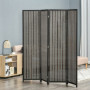 Skärmvägg Rumsavdelare 4-Panelers 180 x 180 cm Svart Bambu