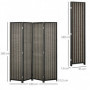 Skärmvägg Rumsavdelare 4-Panelers 180 x 180 cm Svart Bambu