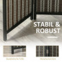 Skärmvägg Rumsavdelare 4-Panelers 180 x 180 cm Svart Bambu