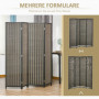 Skärmvägg Rumsavdelare 4-Panelers 180 x 180 cm Svart Bambu