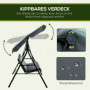 Hammock Gunga 3-sits Hollywood grå 172 x 110 x 153 cm