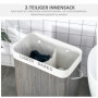 Tvättkorg 15 kg med Tvättbar Påse Grå Bambu 52 x 32 x 63 cm