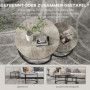 Soffbord Set 2 st Rund Grå industriell design