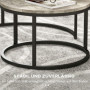 Soffbord Set 2 st Rund Grå industriell design