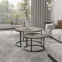 Soffbord Set 2 st Rund Grå industriell design