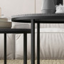 Soffbord Set 2 st Rund Svart industriell design