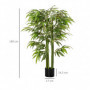 Konstväxt Bambu Realistiskt Utseende 140 cm (H) Grön