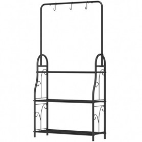 Treplans Växtställ i metall med hängstång och krokar