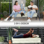 Hammock Gunga med Liggfunktion 3-sits Beige 200 x 125 x 170 cm