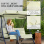 Hammock Gunga med Liggfunktion 3-sits Beige 200 x 125 x 170 cm