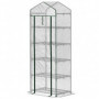 Växthus med 5 Hyllor 69 x 49 x 193 cm Transparent - Vit