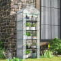 Växthus med 5 Hyllor 69 x 49 x 193 cm Transparent - Vit